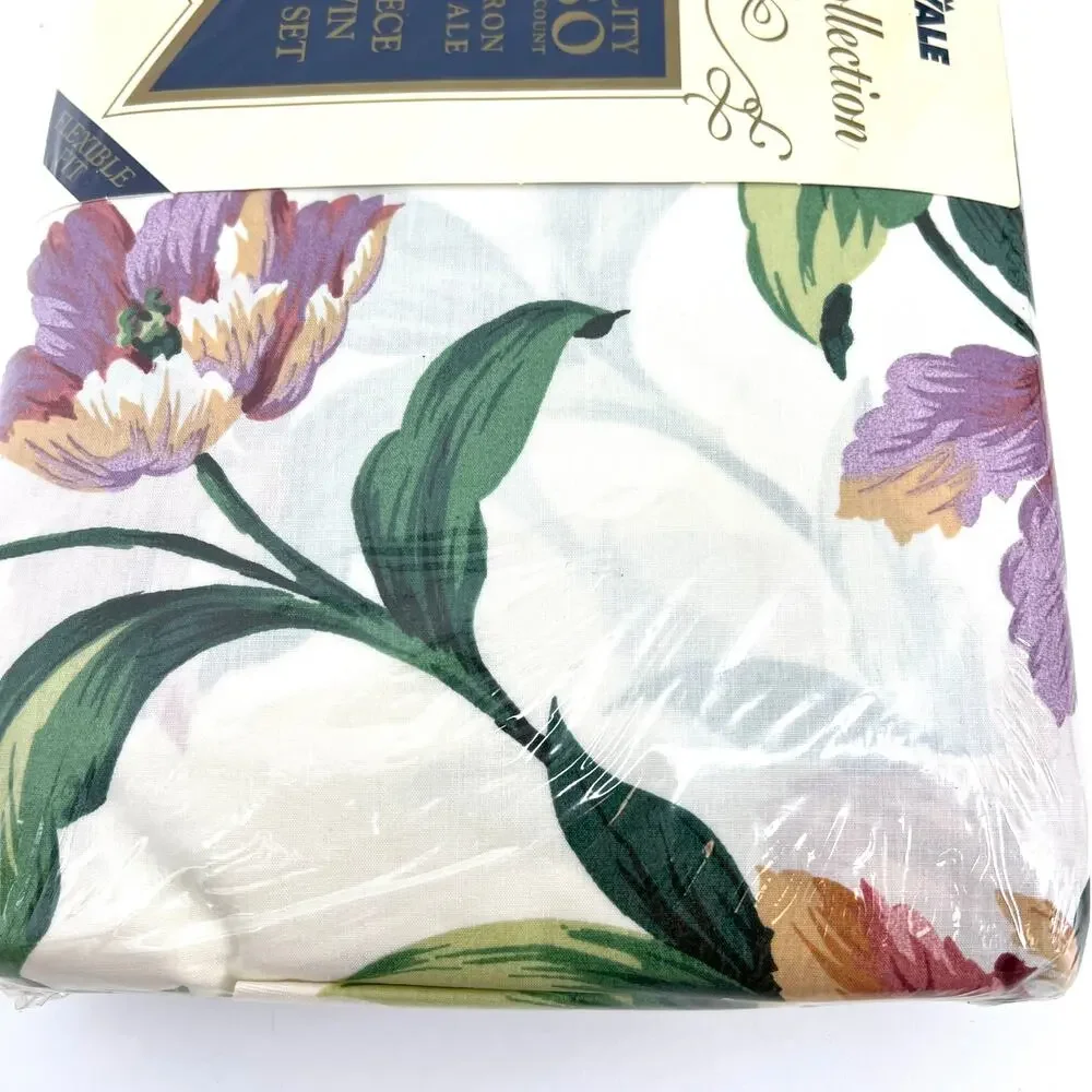 Vintage Royale Gold Collection Floral 3 Piece Twin Bed Set NEW in Package